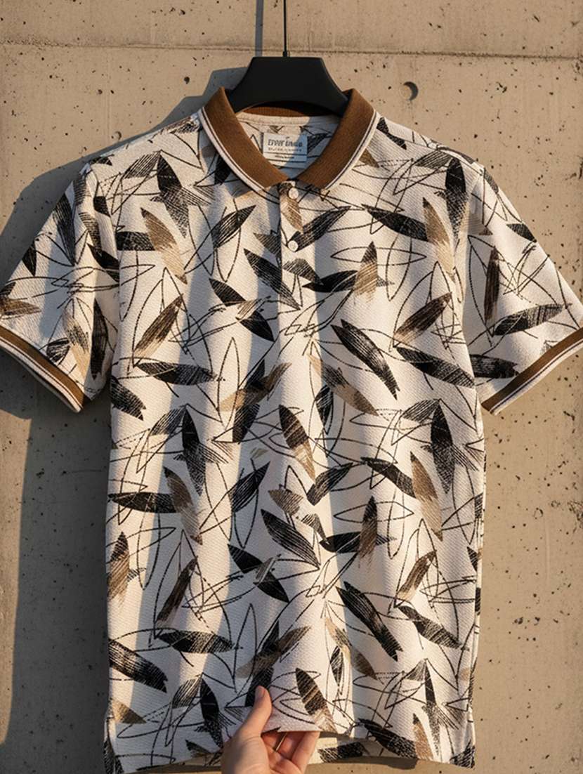 men printed short sleeve regular fit polo t-shirt - 22360265 -  Standard Image - 3