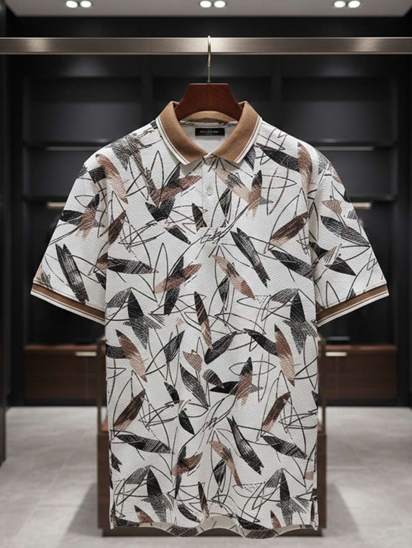 men printed short sleeve regular fit polo t-shirt - 22360270 -  Standard Image - 3