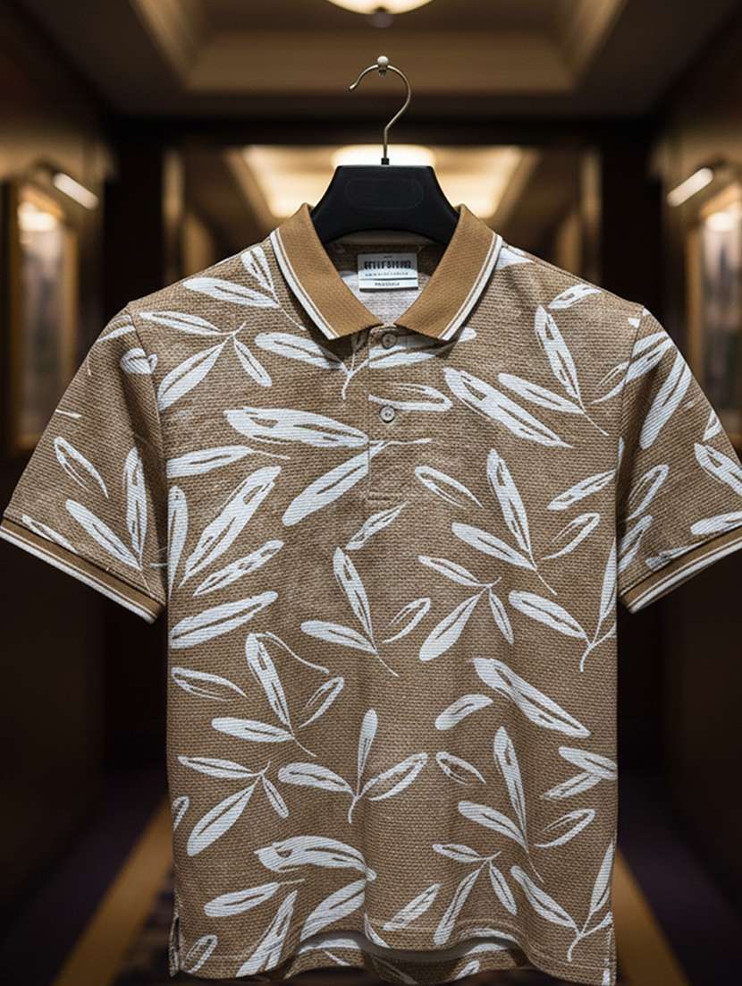 men printed short sleeve regular fit polo t-shirt - 22360276 -  Standard Image - 3