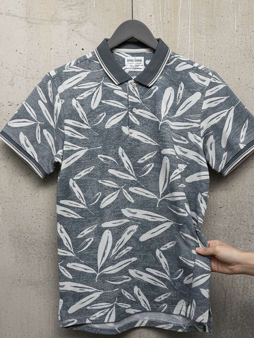 men printed short sleeve regular fit polo t-shirt - 22360278 -  Standard Image - 3