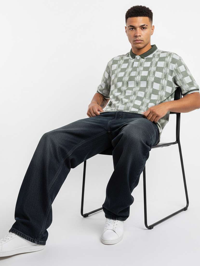 men printed short sleeve regular fit polo t-shirt