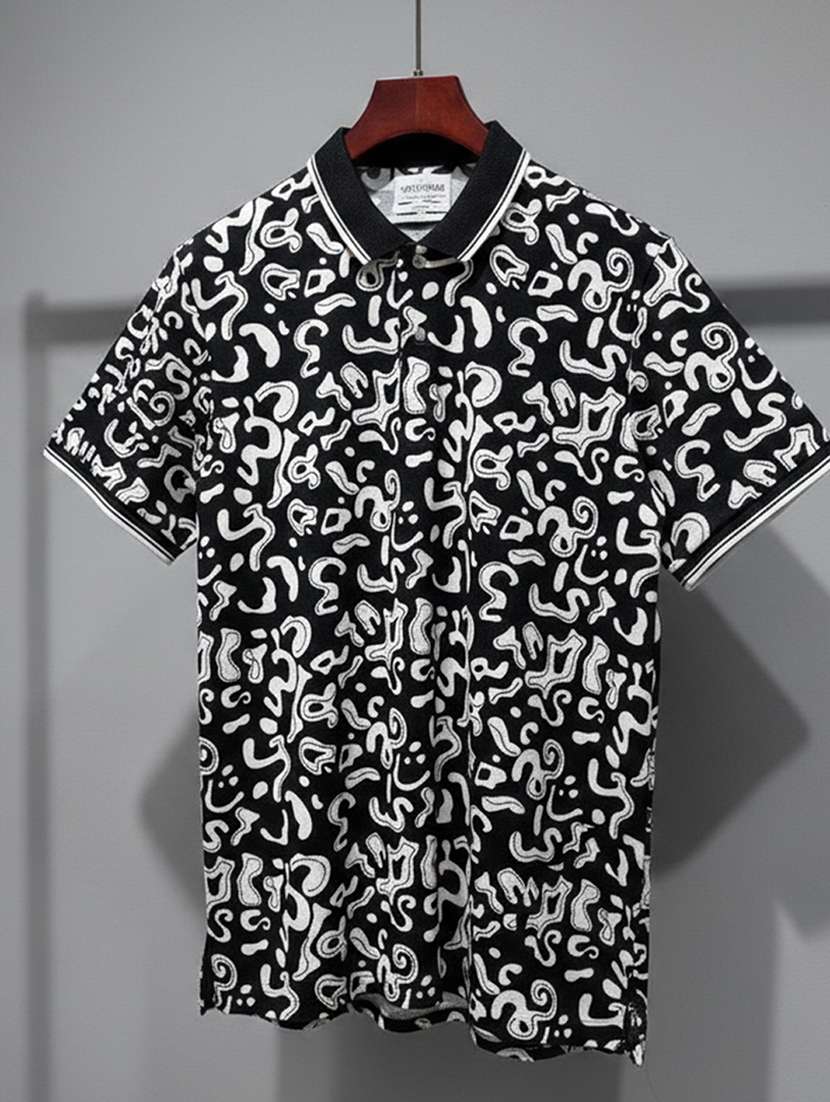 men printed short sleeve regular fit polo t-shirt - 22360302 -  Standard Image - 3