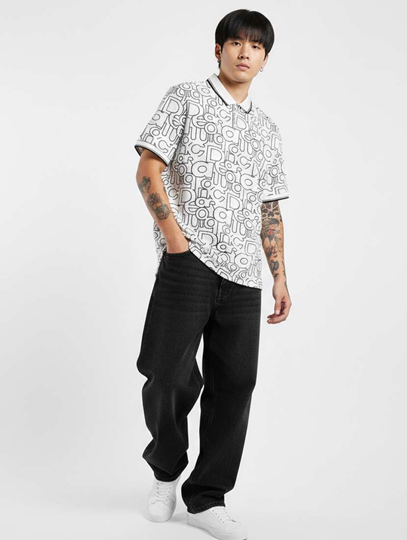 men typographic short sleeve regular fit polo t-shirt