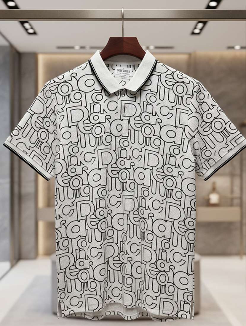 men typographic short sleeve regular fit polo t-shirt - 22360305 -  Standard Image - 3