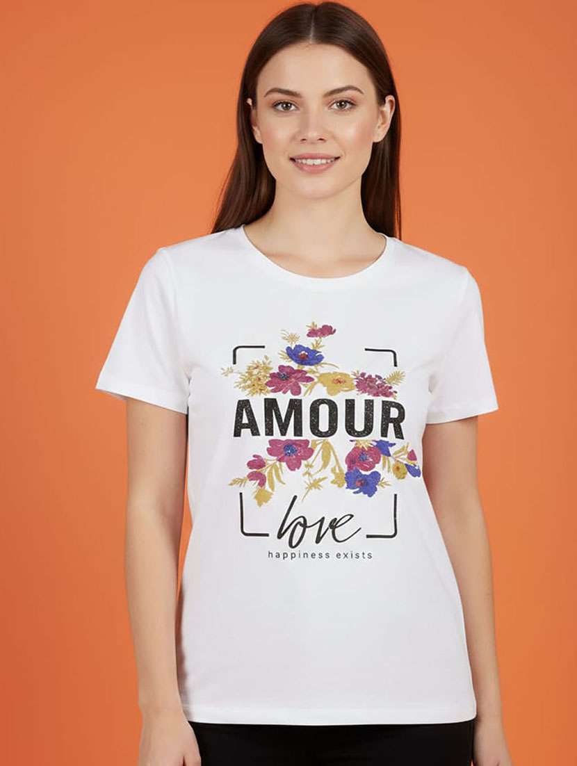 women printed short sleeve t-shirt