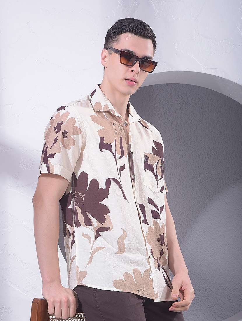men printed short sleeve shirt