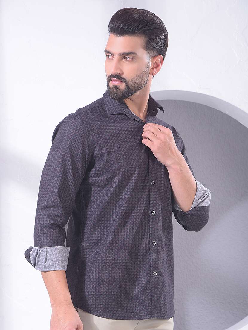 men printed long sleeve casual shirt - 22360497 -  Standard Image - 3