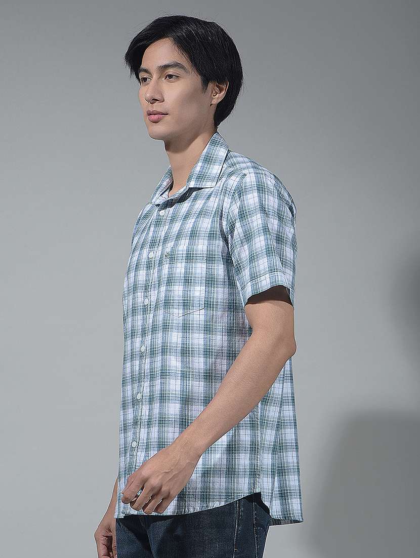 men checkered short sleeve regular fit casual shirt - 22360533 -  Standard Image - 3