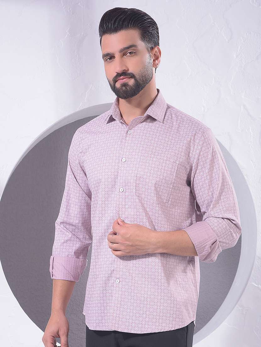 men printed long sleeve regular fit casual shirt - 22360549 -  Standard Image - 3