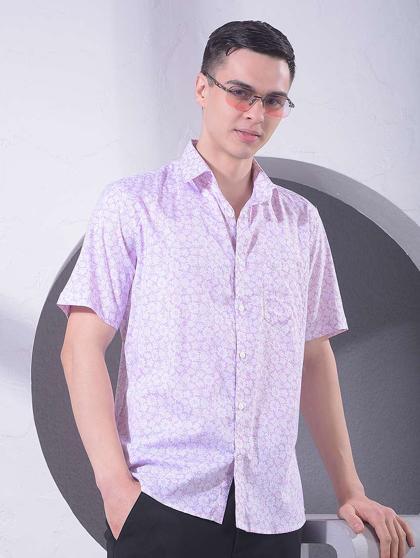 men printed short sleeve shirt