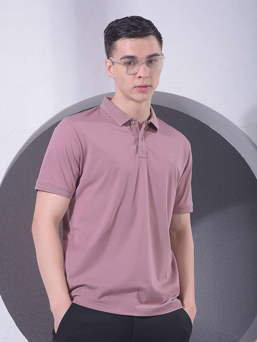 men solid short sleeve regular fit polo t-shirt