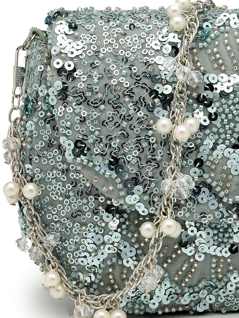 women embellished clutch with sling chain - 22360654 -  Standard Image - 3