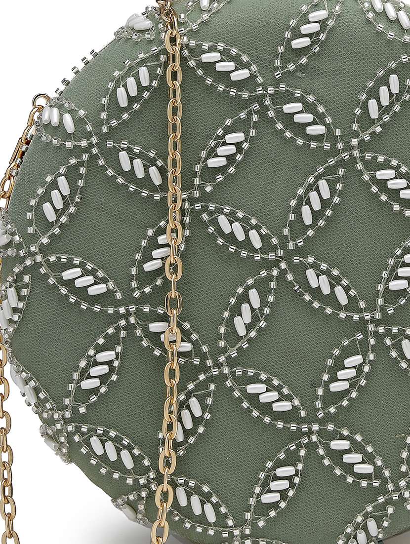 Women Embellished Clutch With Sling Chain - 22360658 -  Standard Image - 3