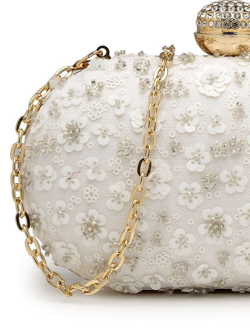 women embellished clutch with sling chain - 22360659 -  Standard Image - 3