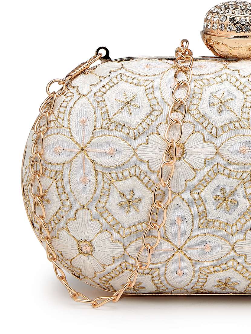 women embroidered clutch with sling chain - 22360660 -  Standard Image - 3