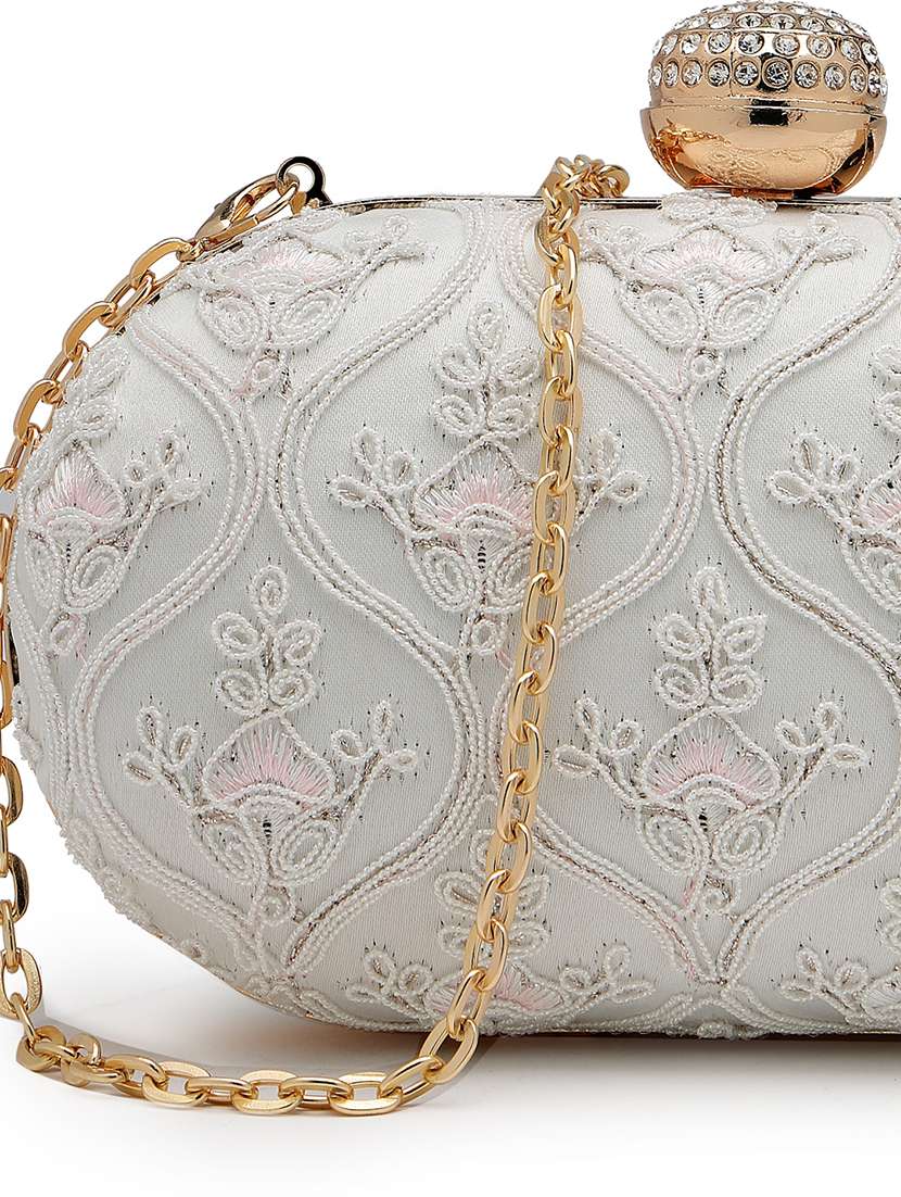 women embellished clutch with sling chain - 22360663 -  Standard Image - 3