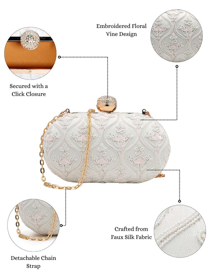 women embellished clutch with sling chain - 22360663 -  Standard Image - 5