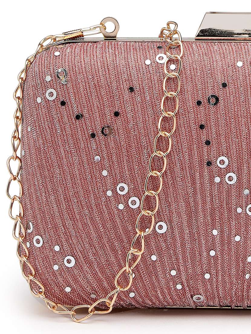 women embellished clutch with sling chain - 22360664 -  Standard Image - 3