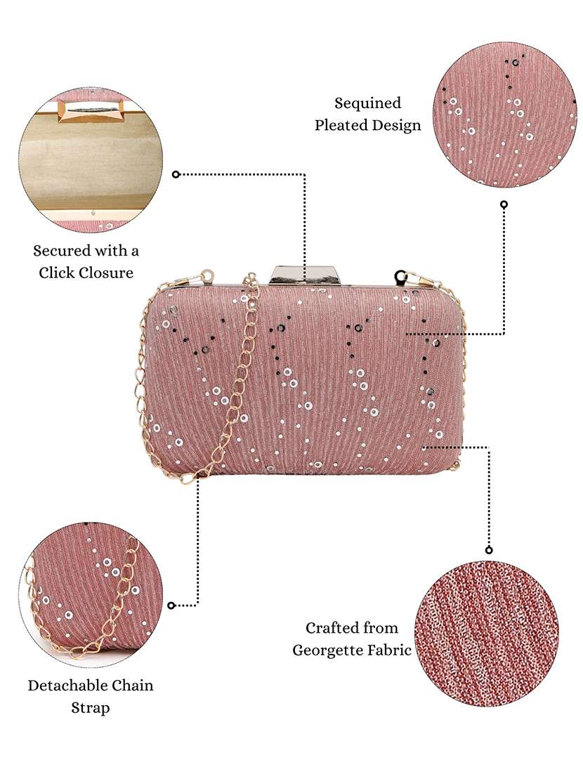 women embellished clutch with sling chain - 22360664 -  Standard Image - 5