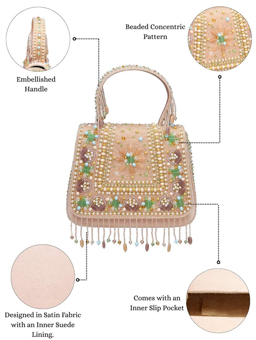 women embellished clutch with sling chain - 22360665 -  Standard Image - 5