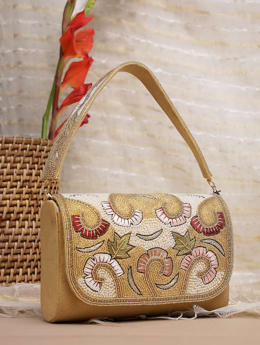 women embellished clutch with strap