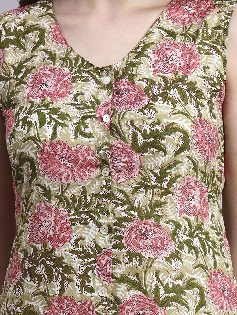 women floral printed v neck a-line ethnic dress - 22360679 -  Standard Image - 5