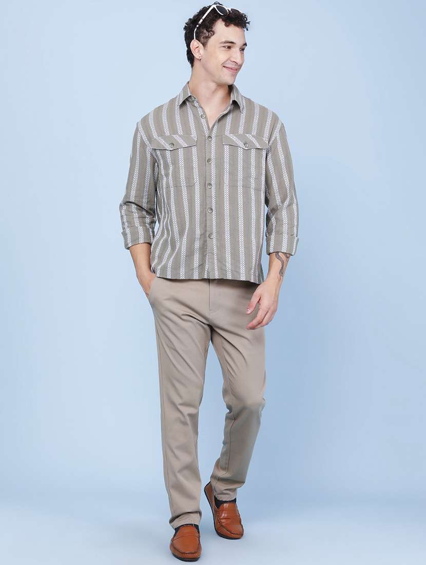 men self design long sleeves casual shirt - 22361219 -  Standard Image - 5