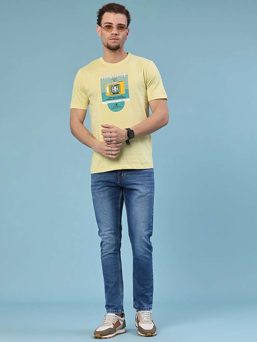 men front print short sleeve slim fit t-shirt - 22361255 -  Standard Image - 3