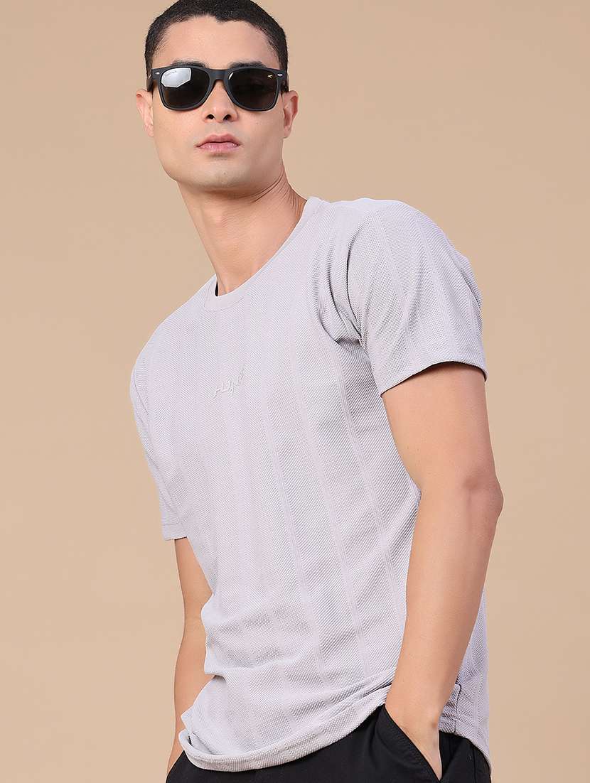 men self design short sleeve regular fit t-shirt