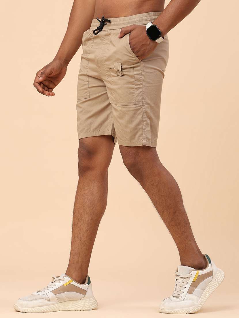 men solid mid rise regular fit shorts - 22361342 -  Standard Image - 3