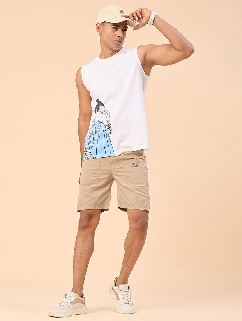 men solid mid rise regular fit shorts - 22361342 -  Standard Image - 5