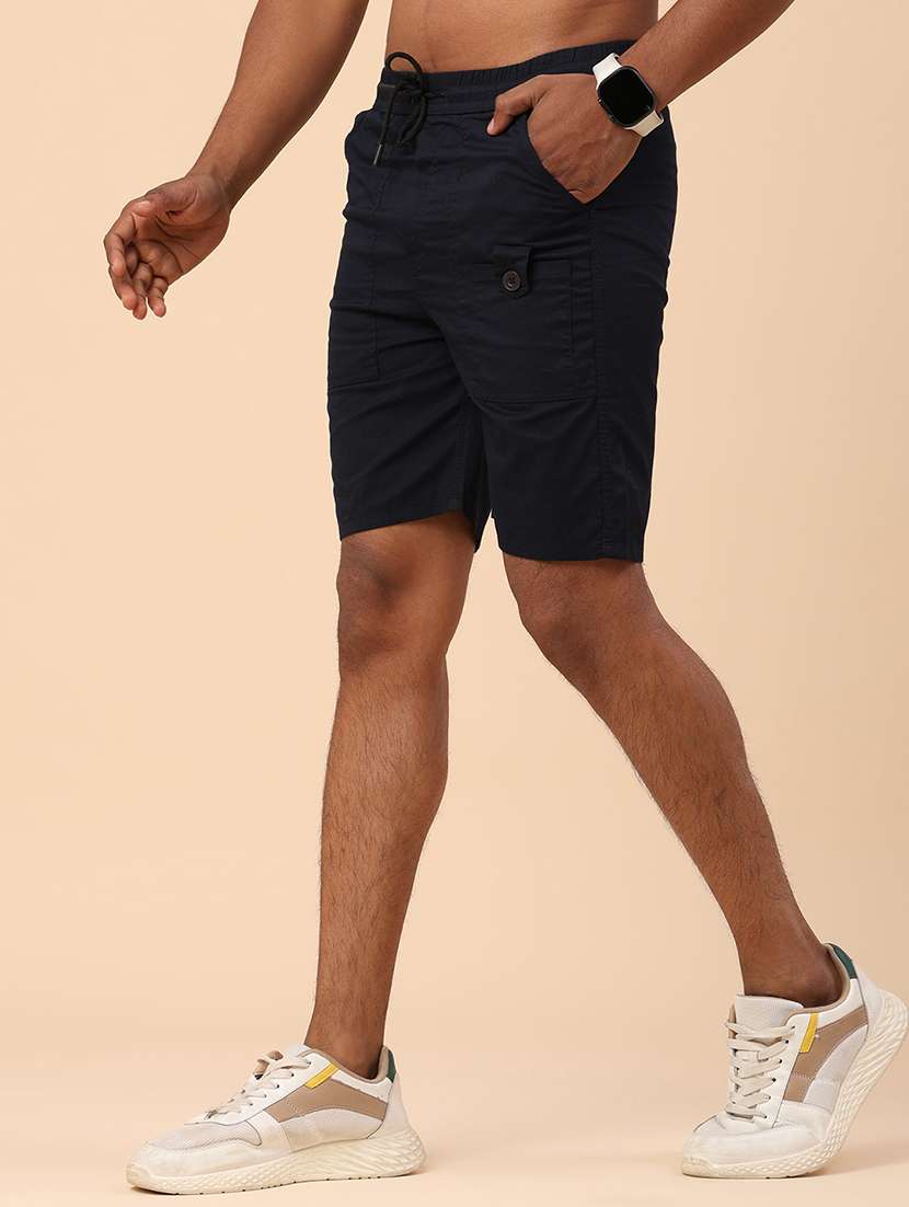 men solid mid rise regular fit shorts - 22361343 -  Standard Image - 3