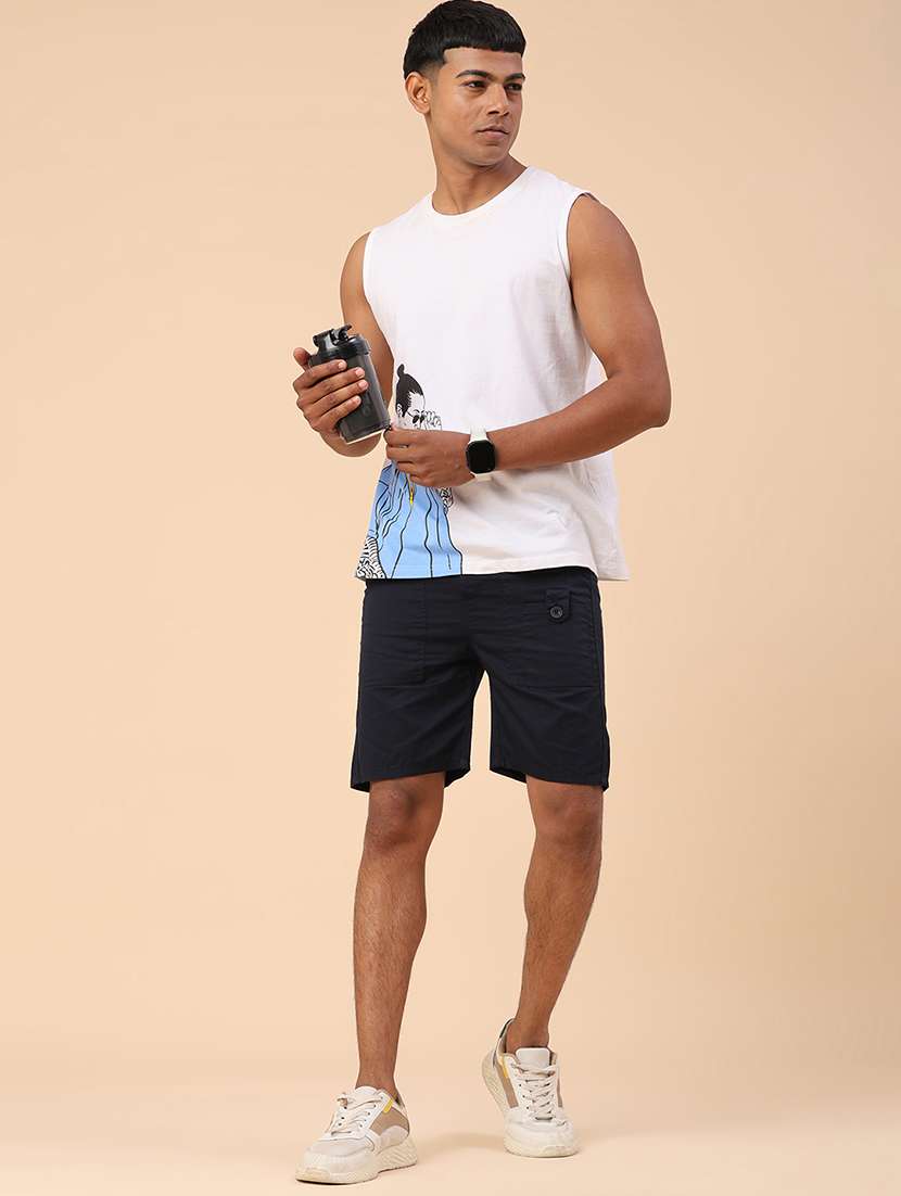men solid mid rise regular fit shorts - 22361343 -  Standard Image - 5