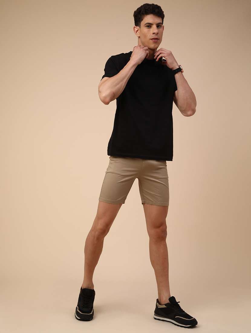 men solid mid rise slim fit short - 22361354 -  Standard Image - 5