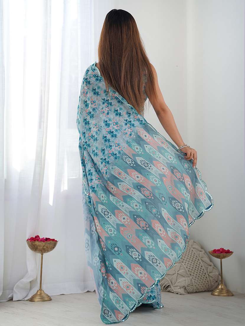 women printed casual wear saree with blouse - 22361819 -  Standard Image - 5