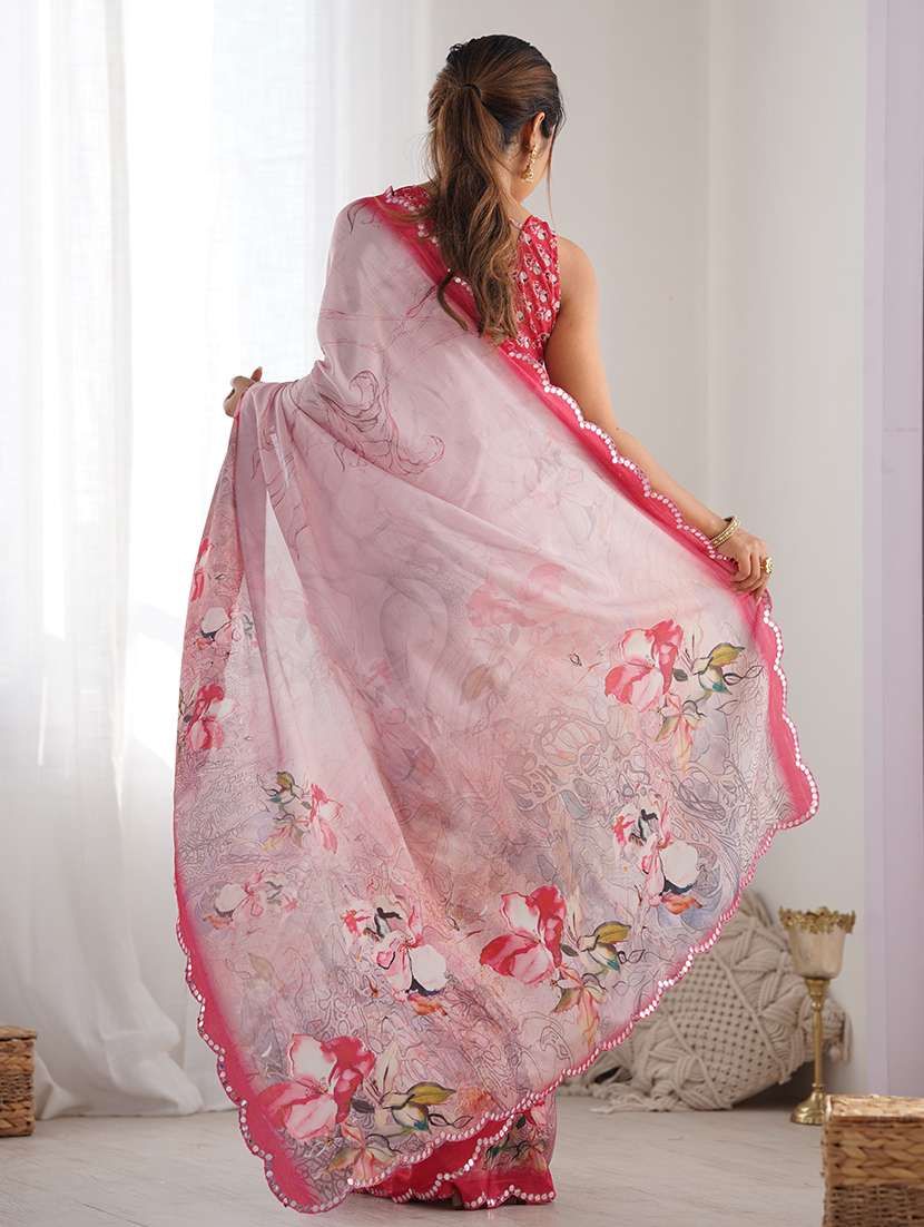 women printed casual wear saree with blouse - 22361824 -  Standard Image - 5