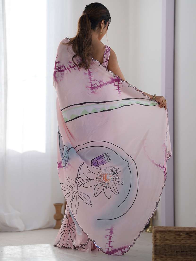 women printed casual wear saree with blouse - 22361826 -  Standard Image - 5