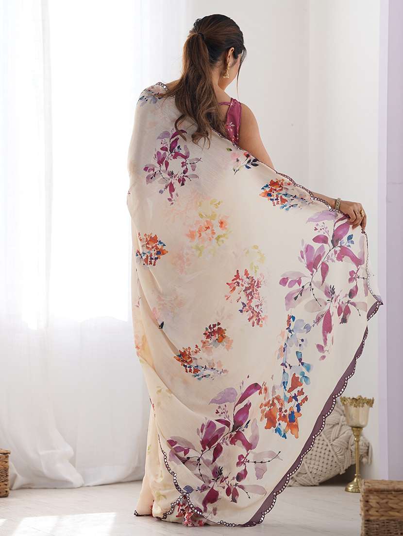 women printed casual wear saree with blouse - 22361827 -  Standard Image - 5