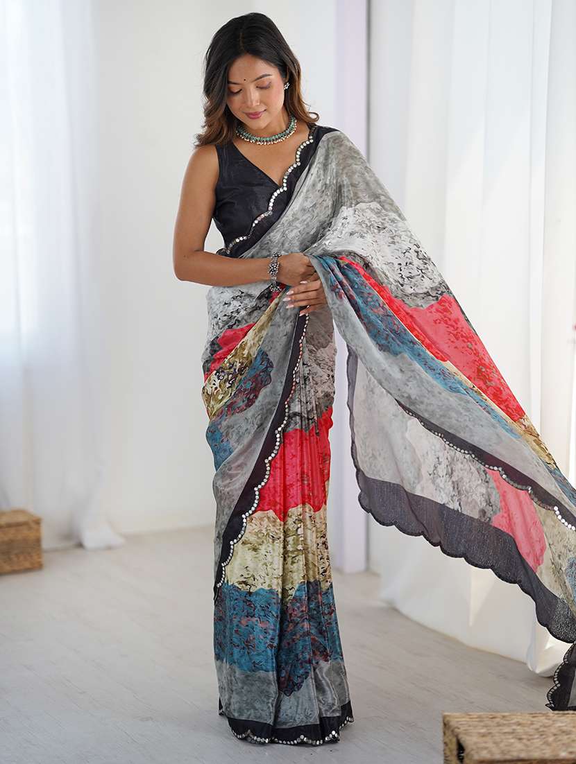women printed casual wear saree with blouse - 22361869 -  Standard Image - 3