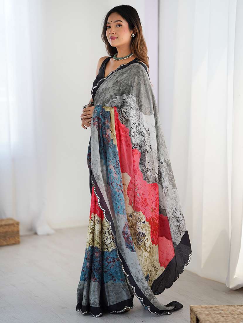 women printed casual wear saree with blouse - 22361869 -  Standard Image - 5