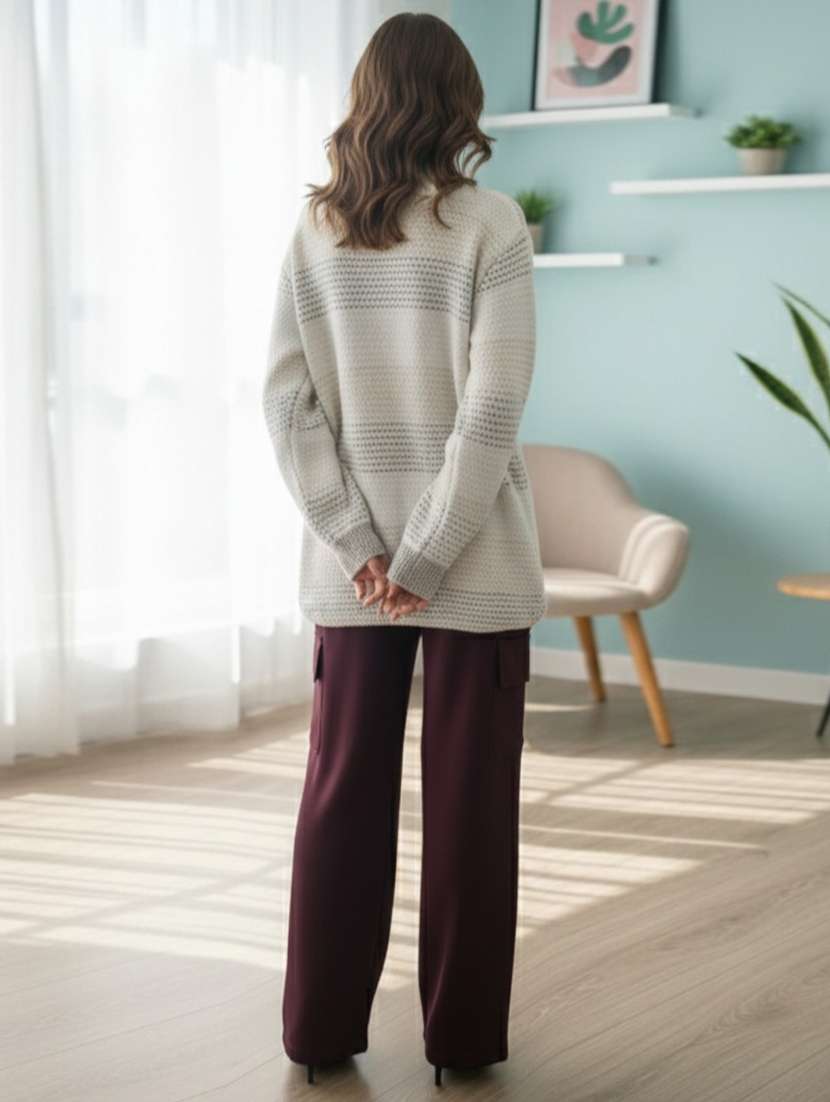 women self designed long sleeve pullover - 22361888 -  Standard Image - 3