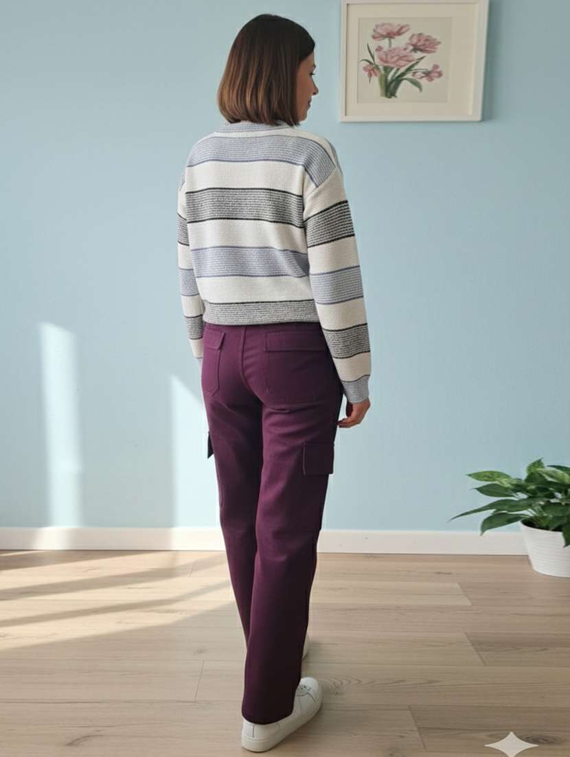 women striped long sleeve pullover - 22361893 -  Standard Image - 3