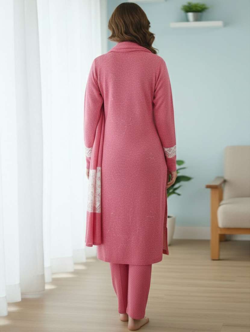 women self design long sleeve kurta pant with dupatta set - 22361903 -  Standard Image - 3