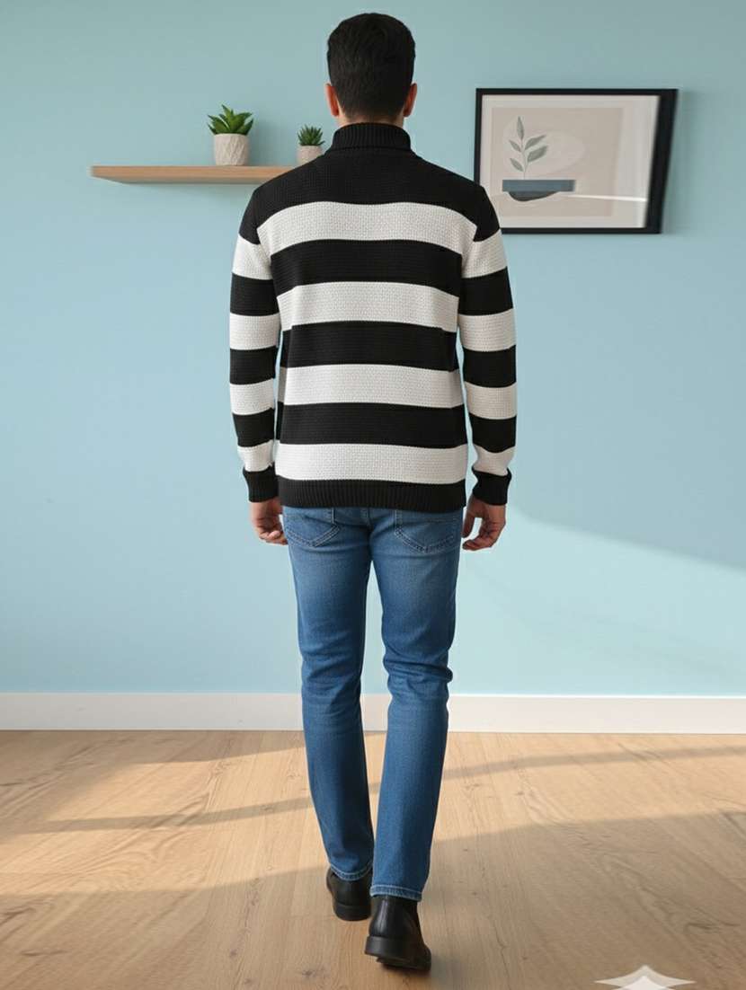 men striped long sleeve regular fit pullover - 22361908 -  Standard Image - 3