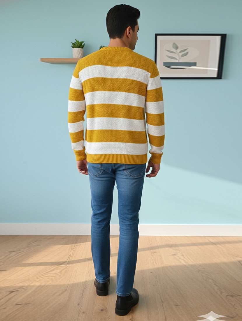 men striped long sleeve regular fit pullover - 22361909 -  Standard Image - 3