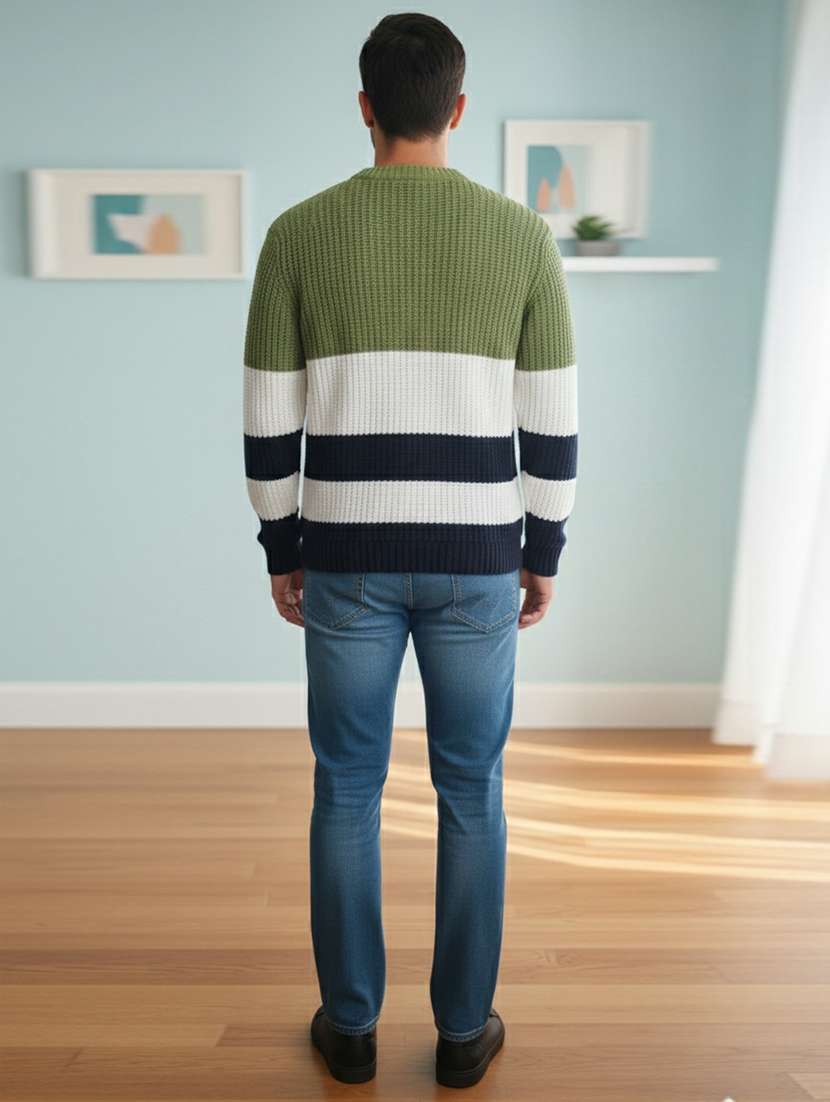 men striped long sleeve regular fit pullover - 22361912 -  Standard Image - 3