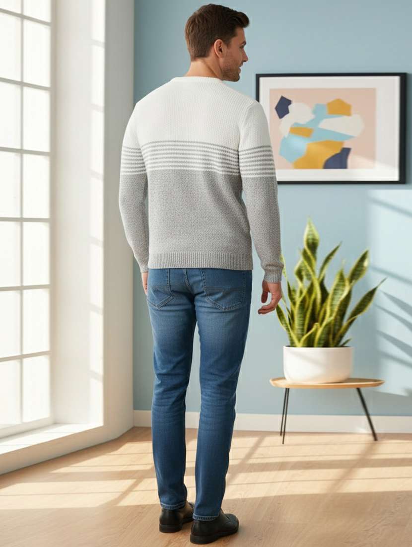 men striped long sleeve regular fit pullover - 22361913 -  Standard Image - 3