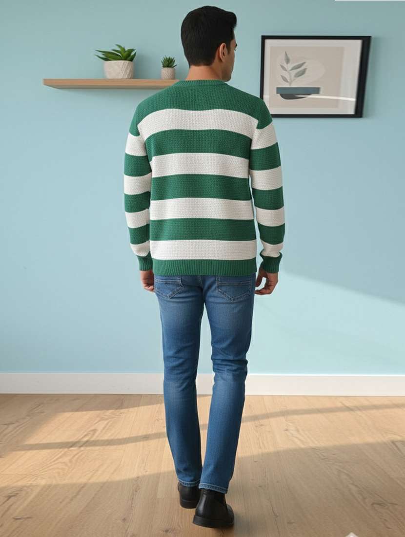 men striped long sleeve regular fit pullover - 22361915 -  Standard Image - 3