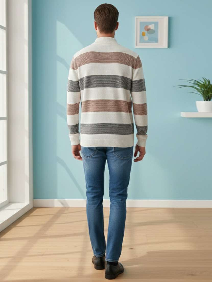 men striped long sleeve regular fit pullover - 22361917 -  Standard Image - 3