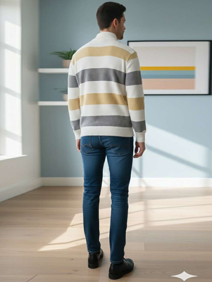 men striped long sleeve regular fit pullover - 22361918 -  Standard Image - 3